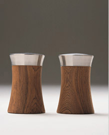 Wood Paneled Salt and Pepper Shakers