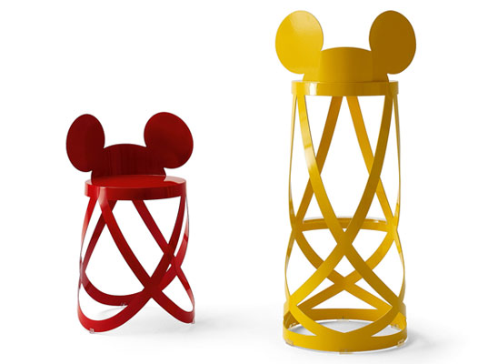 disney-capellini-mickey-stools walt disney, cappellini, fish chair, milan, italy, furniture fair