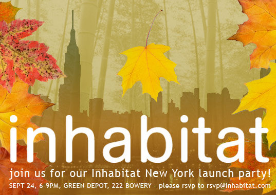 Inhabitat NYC launch party sustainable design, green design, inhabitat nyc, launch party, event, announcement