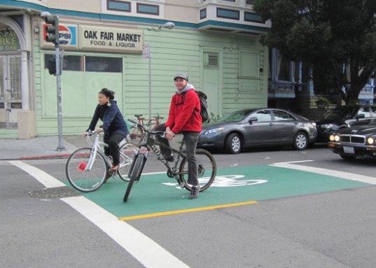 bike box, san francisco, cyclists, bikers