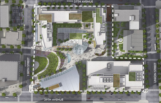 Flushing Commons Green Development for Queens New York, green design, eco design, green architecture, sustainable design, new york, green nyc, flushing, new york, queens, rockefeller development group