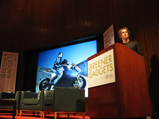Yves talks about his Mission 1 motorcycle sustainable design, green design, greener gadgets conference, green gadgets, green electronics, sustainable technology, clean tech, renewable energy, energy efficiency