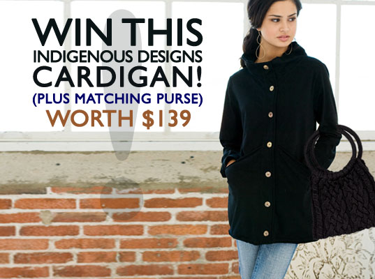 alpaca, Contests, eco contest, eco-fashion, Fair Trade, free stuff, giveaway, green fashion, indigenous designs, organic cotton, Sustainable Fashion, sustainable style, weekender cardigan, win free stuff