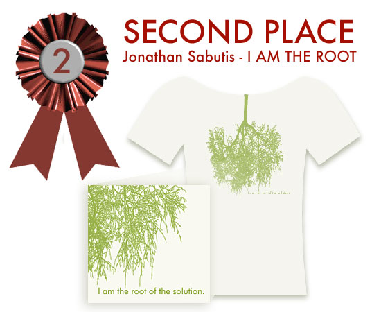 Jonathan Sabutis, Savannah, GA, I Am The Root of the Solution, Inhabitat T-shirt design contest, Second Place, Second Prize