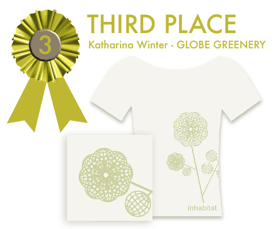 Katharina Winter, Nurnberg, Germany, Globe Greenery, Inhabitat T-shirt design contest, Third Place, Inhabitat T shirt design competition, Habby the Inhabitat Owl