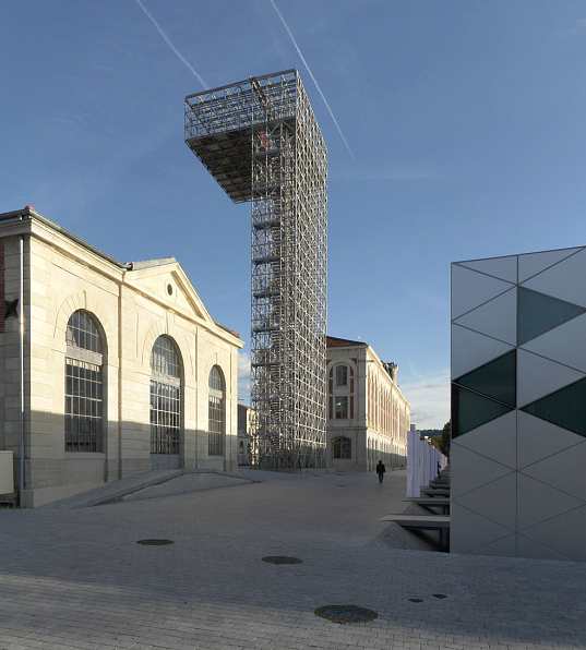 Saint-Etienne, France, Cite du Design, International Design Center, LIN, lattice structure, solar panels, photovoltaic cells, energy efficient design, heat recovery