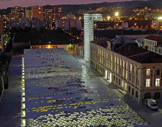 Saint-Etienne, France, Cite du Design, International Design Center, LIN, lattice structure, solar panels, photovoltaic cells, energy efficient design, heat recovery