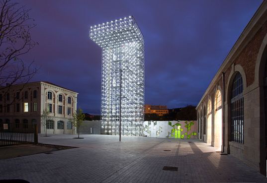 Saint-Etienne, France, Cite du Design, International Design Center, LIN, lattice structure, solar panels, photovoltaic cells, energy efficient design, heat recovery