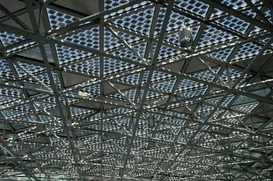 Saint-Etienne, France, Cite du Design, International Design Center, LIN, lattice structure, solar panels, photovoltaic cells, energy efficient design, heat recovery
