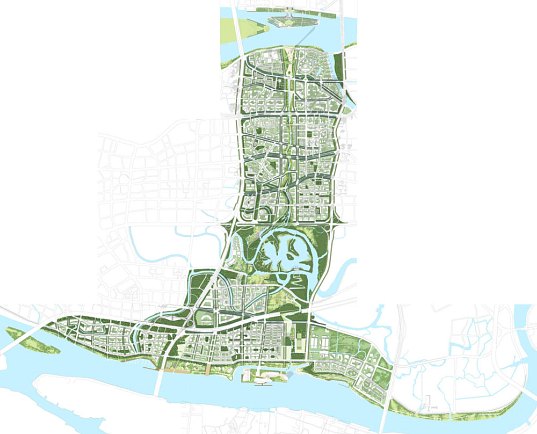 guangzhou, china, master planned city, master plan, sustainable design, transit corridors, mass transit, open space, green space, public space, mixed-use, expansion