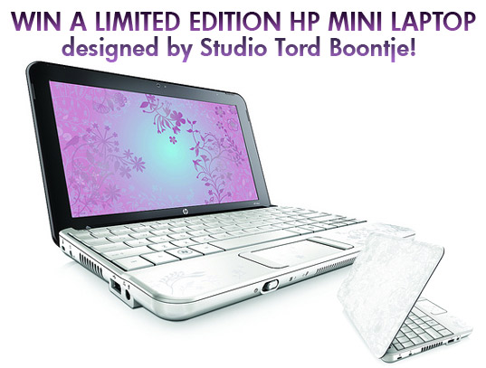 HP Mini 110 by Studio Tord Boontje Inhabitat Giveaway HP Mini 110 by Studio Tord Boontje Inhabitat Giveaway, HP Mini Limited Edition by Studio Tord Boontje, green laptop, eco laptop, green notebook, netbook, hp, hewlitt packard, eco conscious computer