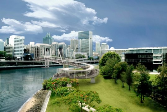 bridge, footbridge, brisbane, australia, solar power, solar-powered bridge, LED, LED lights, Cox Architects