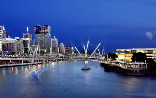 bridge, footbridge, brisbane, australia, solar power, solar-powered bridge, LED, LED lights, Cox Architects