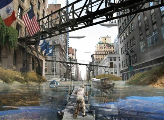 Studio Lindfors Flooded Cities 5th and 35th flooded cities, global warming, climate change, melting ice caps, rising tides, rising water lines, studio lindfors, new york, tokyo, london, paris