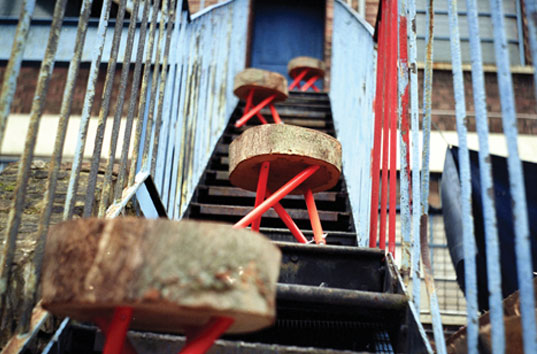 lost & found upcycled furniture, lost & found by &made, dave cameron, toby hadden, upcycled furniture, upcycled stool, upcycled table, london design festival, salvaged furniture