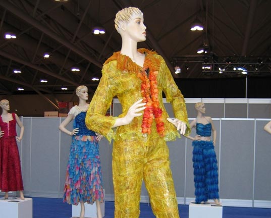 condom clothing, clothes made out of condoms, condom dresses, prophylactic clothing, aids awareness, recycled clothing, green clothing
