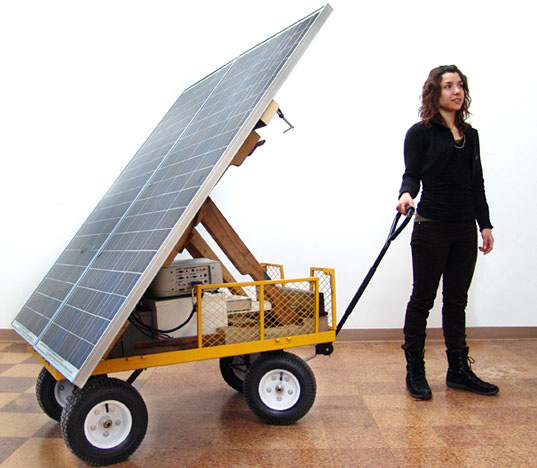 EcoArtTech,ecoarttech, Environmental Risk Assessment Rover, ERAR, Cary Peppermint, Christine Nadir, Off The Grid Neuberger Museum, Environmental Risk Assessment tactics, environmental art sculpture, eco-art, green art, GPS art, solar art, robotic art