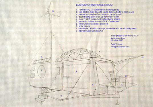 emergency response studio, paul villinski, new york artist, solar panels, mobile art studio, hurrican katrina response shelter, fema trailer, green trailer, renewable energy