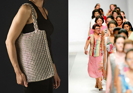Escama Studio, Escama bags, recycled pull tab bags, Brazilian fair trade bags, fair trade accessories, recycled eco fashion, pulltab crochet bags, ethical fashion Brazil, Chica Rosa Escama clutch, Escama Socorro Bag, Brazilian womens artisan coops, Escama Luci tote, Escama Inhabitat shop