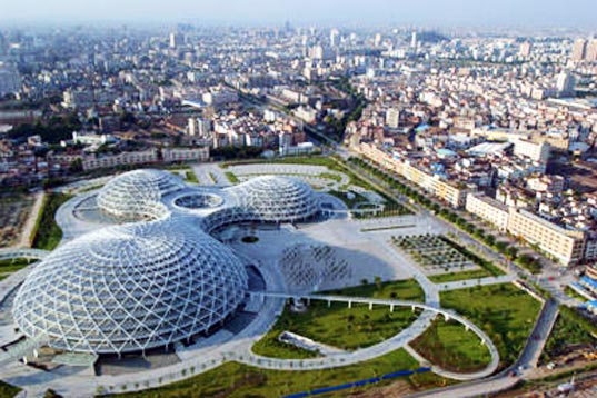 foshan gymnasium, pearl gymnasium, china green, sustainable design, green design, architecture