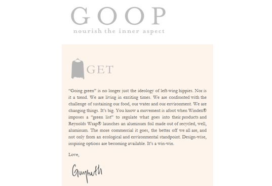 Gwyneth Paltrow, cameron diaz, goop, newsletter, green design, green celebrities