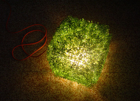 grass on, grass-on, living lamp by ITLab, grass lamp, grass lighting, astroturf lighting, green lighting, faux green, natural textures, Synthetic grass, eco-friendly, Lighting, grass, sustainable interiors, synthetic grass, Venice, ITLab green lighting, eco lighting, recycled material