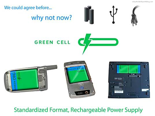 Green Cell Universal Battery, Green Cell Vending Machines, Universal Battery, Standardized battery, Rechargeable power, eco battery, green battery, systems design, Greener Gadgets Design Competition, Green Gadgets Design Competition, Greener Gadgets winner Core 77, universal battery, standardized rechargeable power supply, Theo Richardson, RBW Design