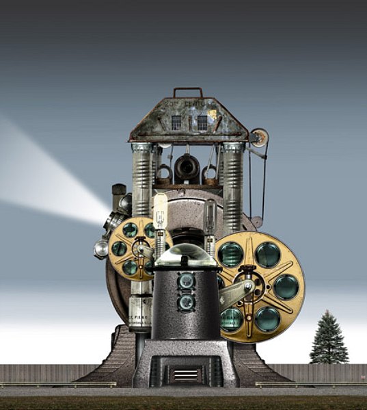 habitat machines, david trautrimas, repurposed, recycled, old gadgets, architecture, digital photographs, digital photography, photography