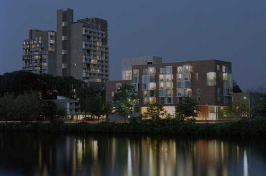 harvard graduate dorms, harvard eco student residence, sustainable college campus, harvard sustainable campus, kyu sun woo, sustainable building, green architecture