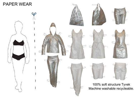 house-wear-paper-dolls house-wear, paper wear, tyvek, laura sansone, green room