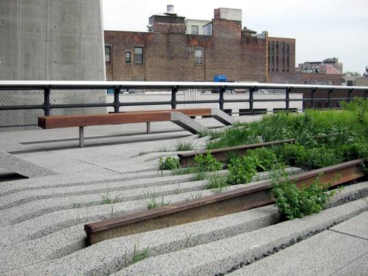 high line, sky park, new york city green space, urban park design, urban green space, urban oasis, chelsea high line, elevated park, trainyard park