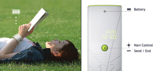 leaf, solar power, solar powered, solar powered phone bracelet, solar powered phone, solar powered cell phone, cell phone, solar cell phone,