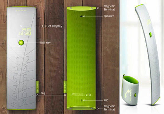 leaf, solar power, solar powered, solar powered phone bracelet, solar powered phone, solar powered cell phone, cell phone, solar cell phone,