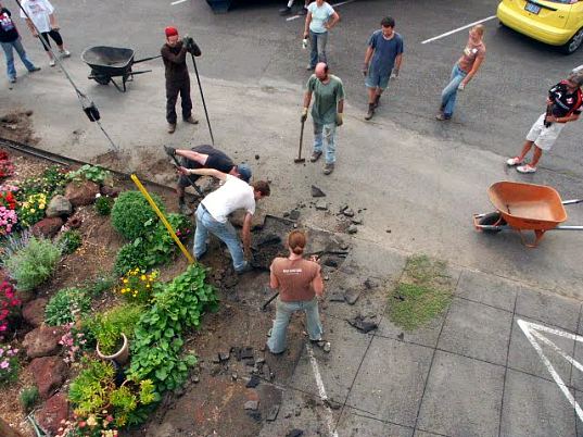 depave, city repair, portland nonprofit, volunteer building, urban greening