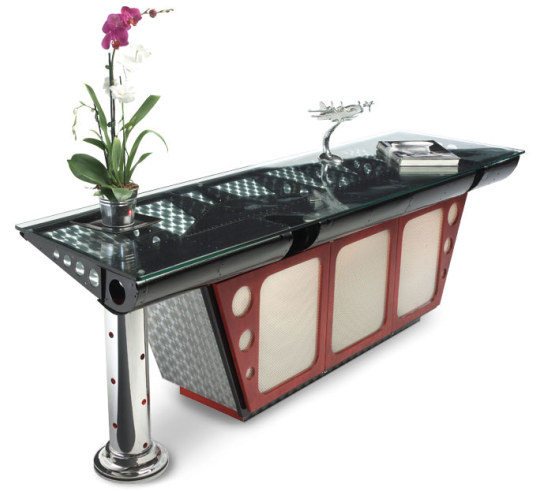 motoart, furniture, airplane, airplane parts, recycled, upcycled, recycled furniture
