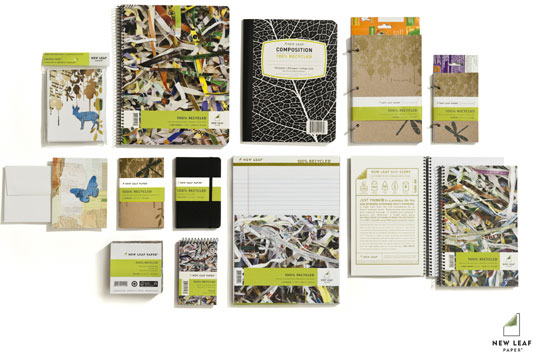 sustainable design, green design, eco-friendly paper, new leaf paper farm fiber collection, recycled materials, products, paper products
