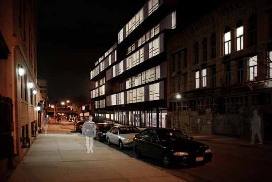 prefabricated architecture, prefab, modular architecture, garrison architects, pratt artists-in-residence modular, contemporary design student dorm, modern design student dorm, student dormitory architecture, brooklyn designs 2009, brooklyn architects prefab, brooklyn architects modular