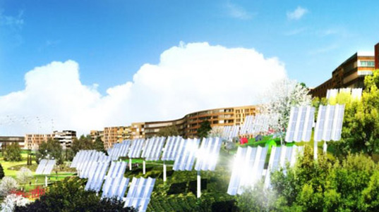 mvrdv, gras, logrono montecorvo eco city, sustainable urban design, green design, alternative energy, energy efficient, solar panels, wind turbine, carbon neutral development