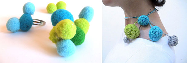 Silvina Romero, Recycled Textile jewelry, recycled jewelry, fabric jewelry, eco jewelry, buenos aires designer 5