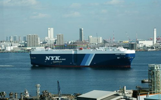 green shipping, solar cargo ship, auriga leader, port of long beach, toyota, nyk