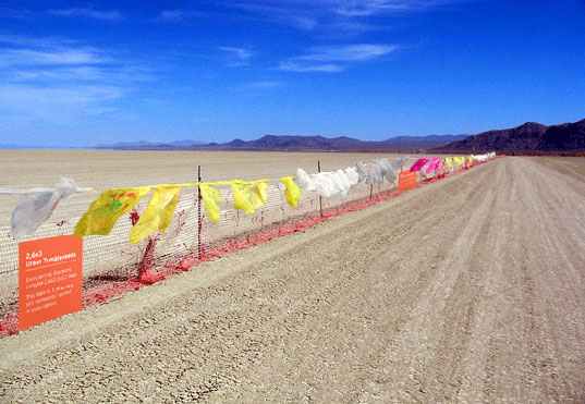 MSLK, 2.663 Urban Tumbleweeds, plastic bag art installation, recycled plastic bags, recycling initiatives, MSLK environmental art, environmental art, eco art, Burning Man, site-specific installation art, enviro-sculpture, plastic bags consumption, plastic bags U.S.