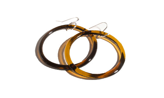 eco jewelry, recycled glass earrings, recycled glass jewelry, glass hoop earrings