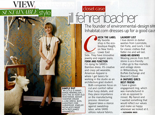 INHABITAT IN VOGUE! Alexandra Mack, Jill Fehrenbacher in Vogue magazine, Inhabitat in Vogue Magazine, Vogue issue May 2007, green issue of Vogue, Earth Day