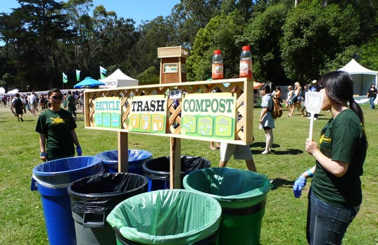waste-control sustainable design, green design, event, music festival, outside lands, pg&e, solar powered stage, organic food, art, recycling, waste management