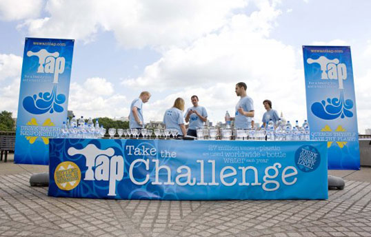 WeWantTap, bottled water, bottled water consumption, bottled water waste, greengaged, london design festival 2008, provokateur, tap water campaign, tap water